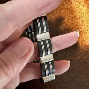 Stainless steel and black men’s bracelet